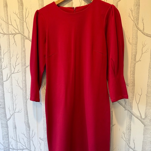 NWT J.McLaughlin Ezra Puff Sleeve Sheath Dress Holiday Red- Small - Picture 3 of 9